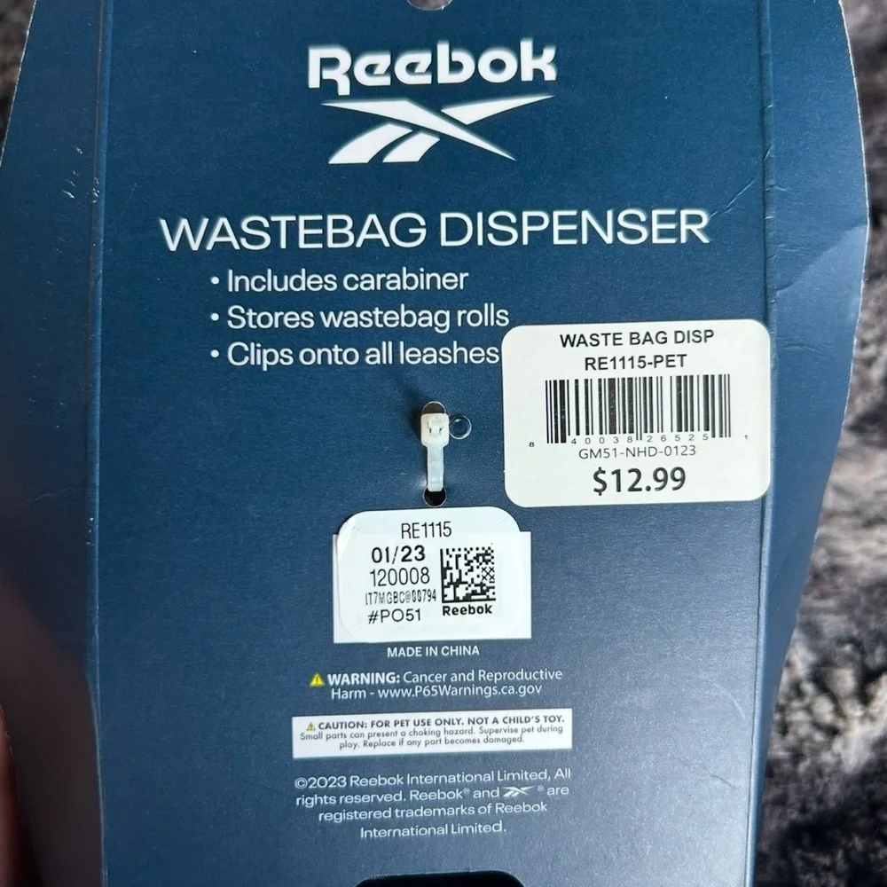 New Reebok waste bag dispenser
